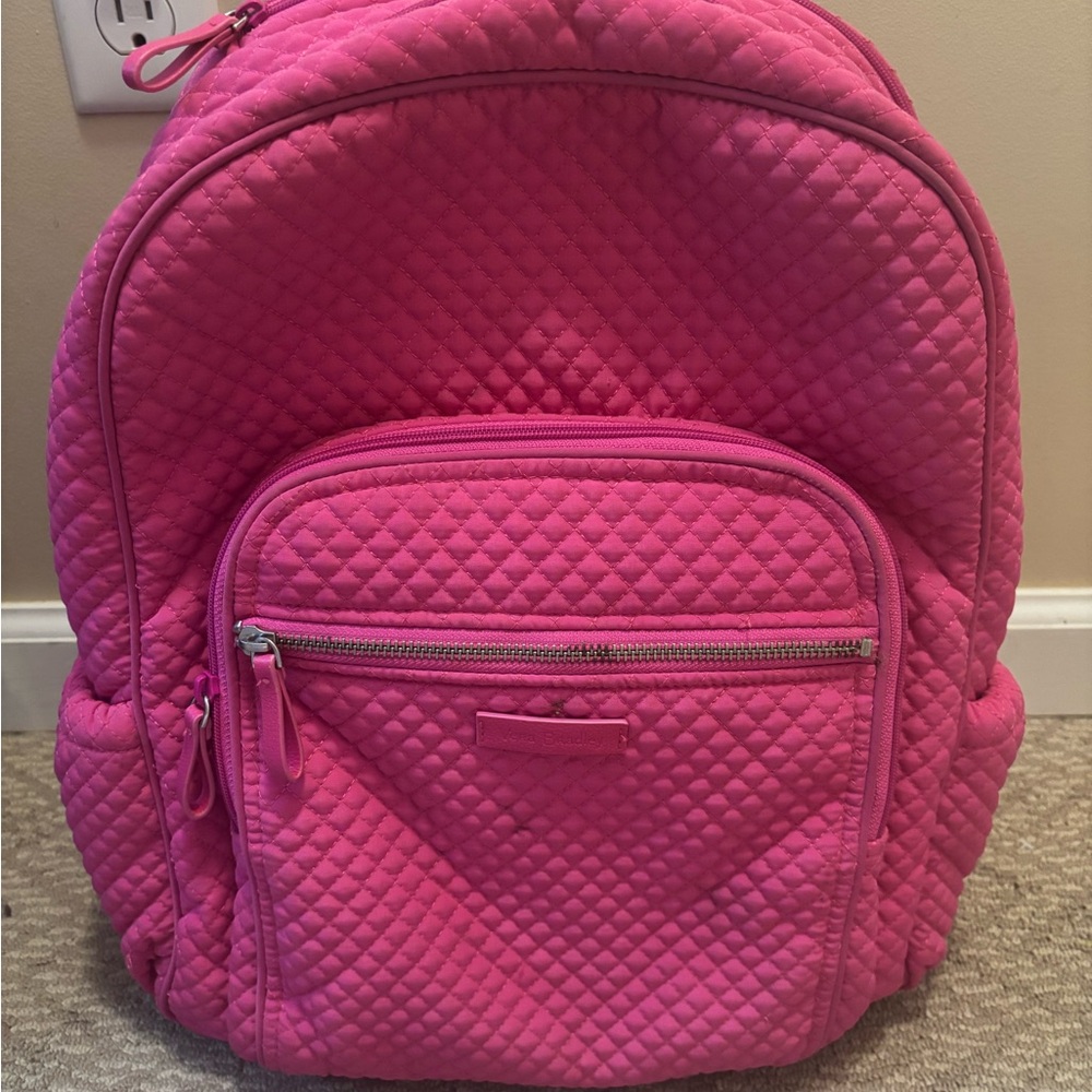 Vera Bradley Pink Quilted Backpack with Classic Silhouette